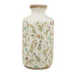 D5.3x10.6" Ceramic Cylinder Vase with Multi-Colored Floral Motifs