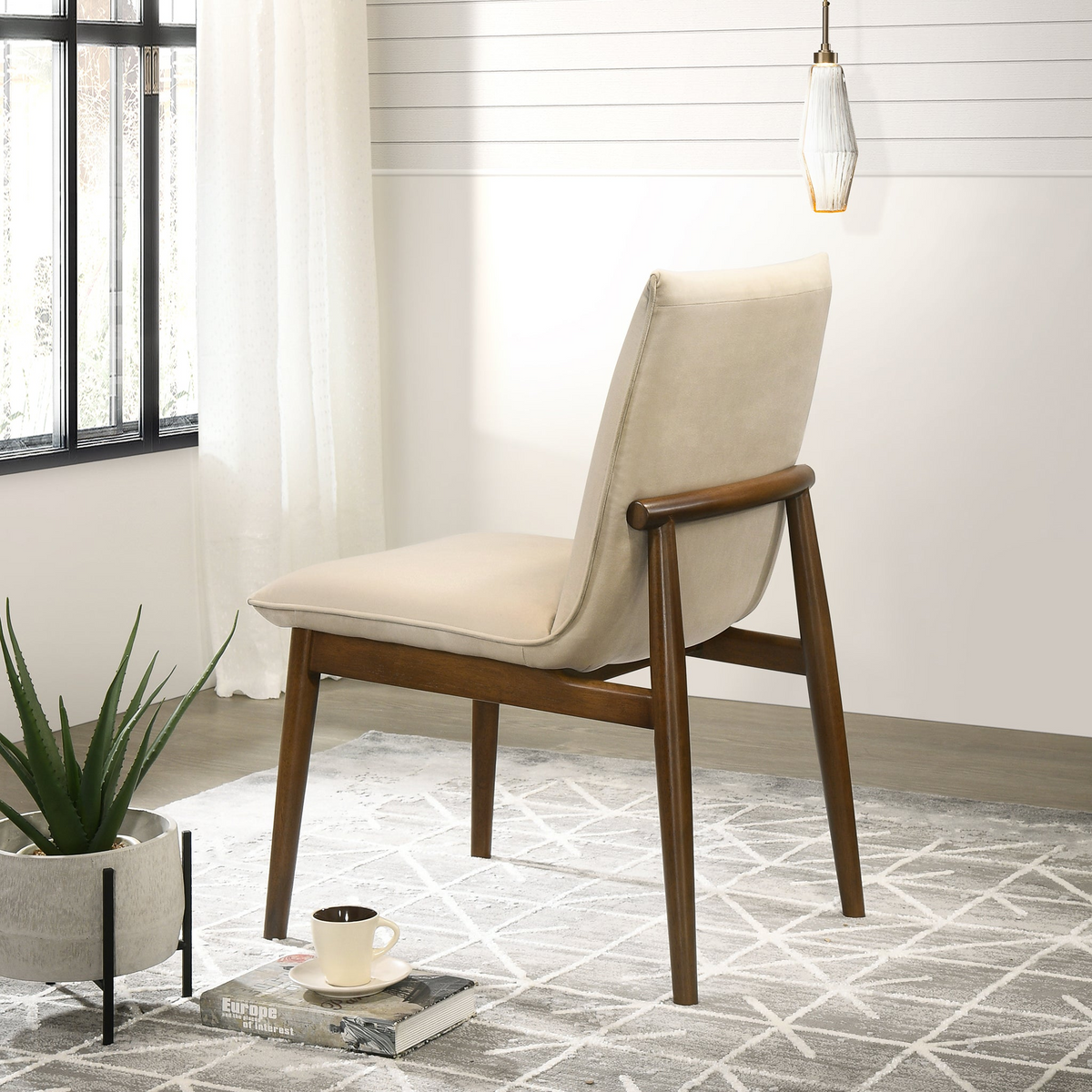 Monza Beige Velvet Dining Chair Set