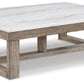 Loyaska - Rectangular Cocktail Table - Brown / Ivory