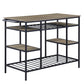 Lona - Kitchen Island - Rustic Oak & Black