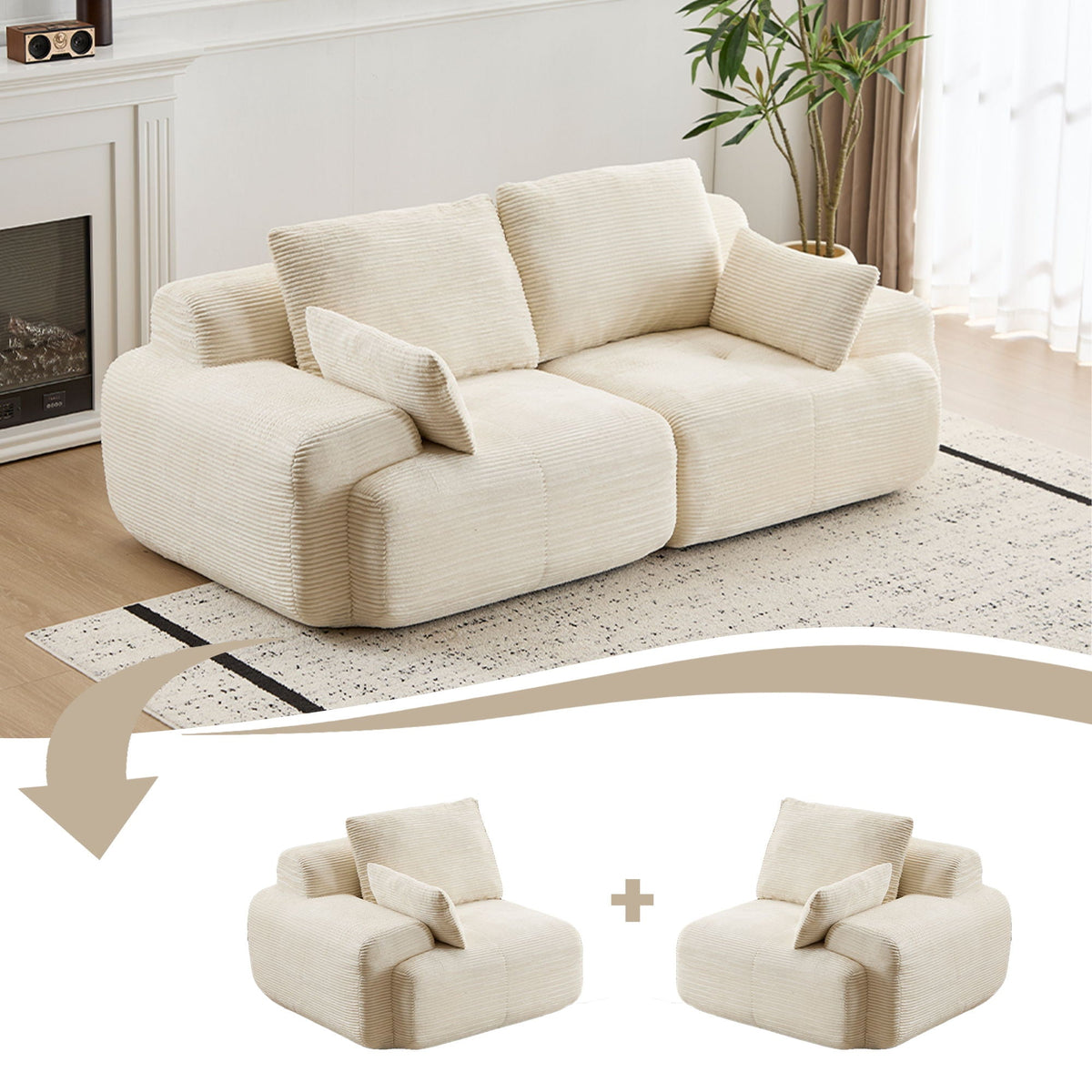 2 Seater Large Sectional Couches For Living Room - view 26