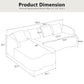 Full Compression L-Shape Sectional Sofa with Curved Chaise