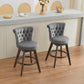 26" Counter Height Bar Stools Set of 2 with 360° Swivel and Velvet Upholstery