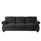 Soft Sofa, Upholstered 3 Seater Couch With High Density Foam, Loose Back Cushions And Turned Legs - view 24