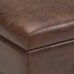 Owen 36 Inch Wide Square Coffee Table Storage Ottoman in Distressed Chestnut