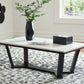 Fostead - Rectangular Cocktail Table - White / Espresso