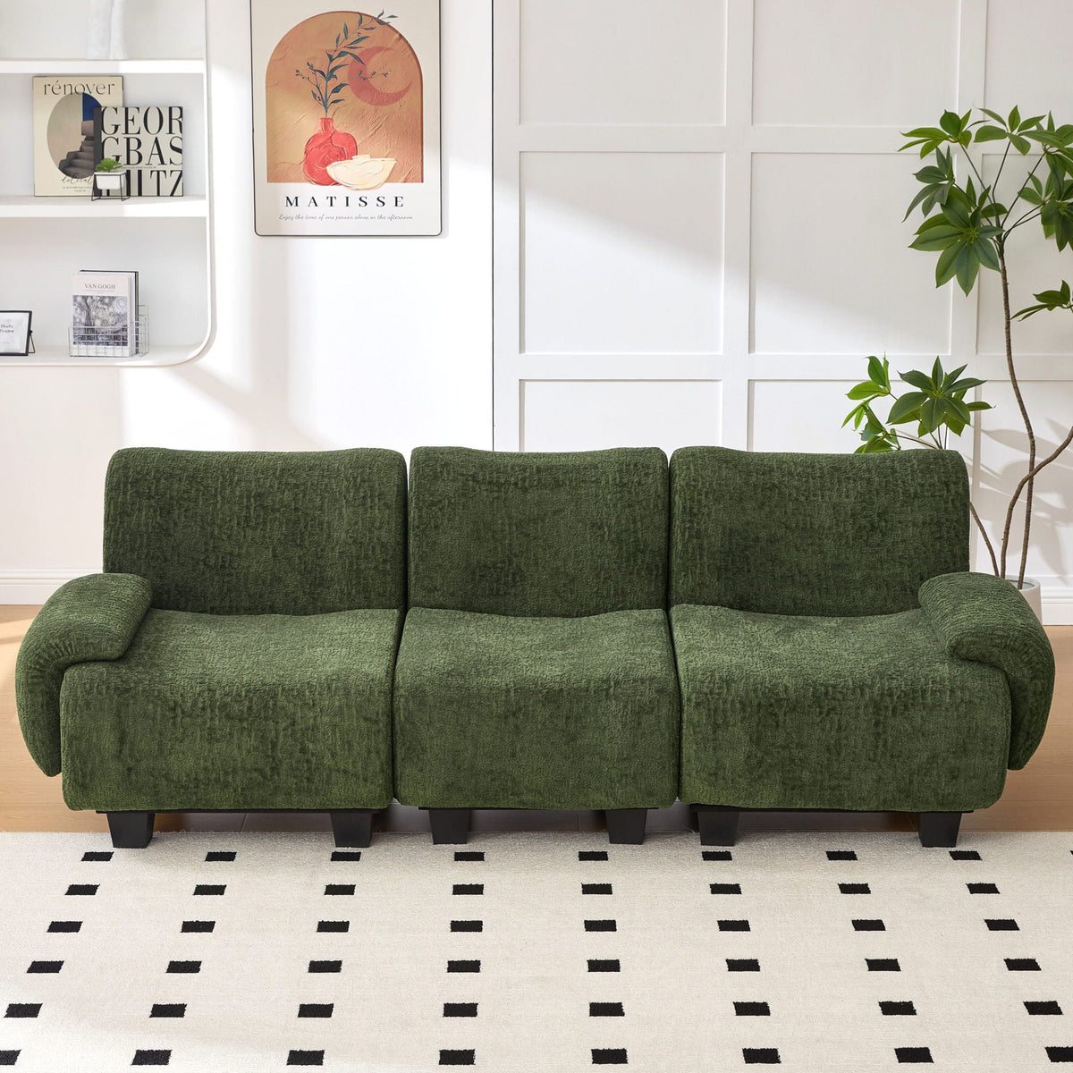 3 Seater Sofa Couch With Curved Armrests - view 6