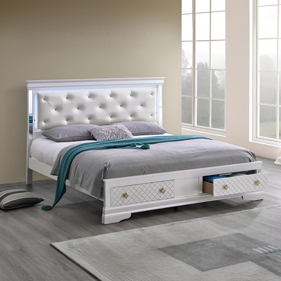 Verona G6735B-KSB King Bed (Mattress Not Included) - Pearl