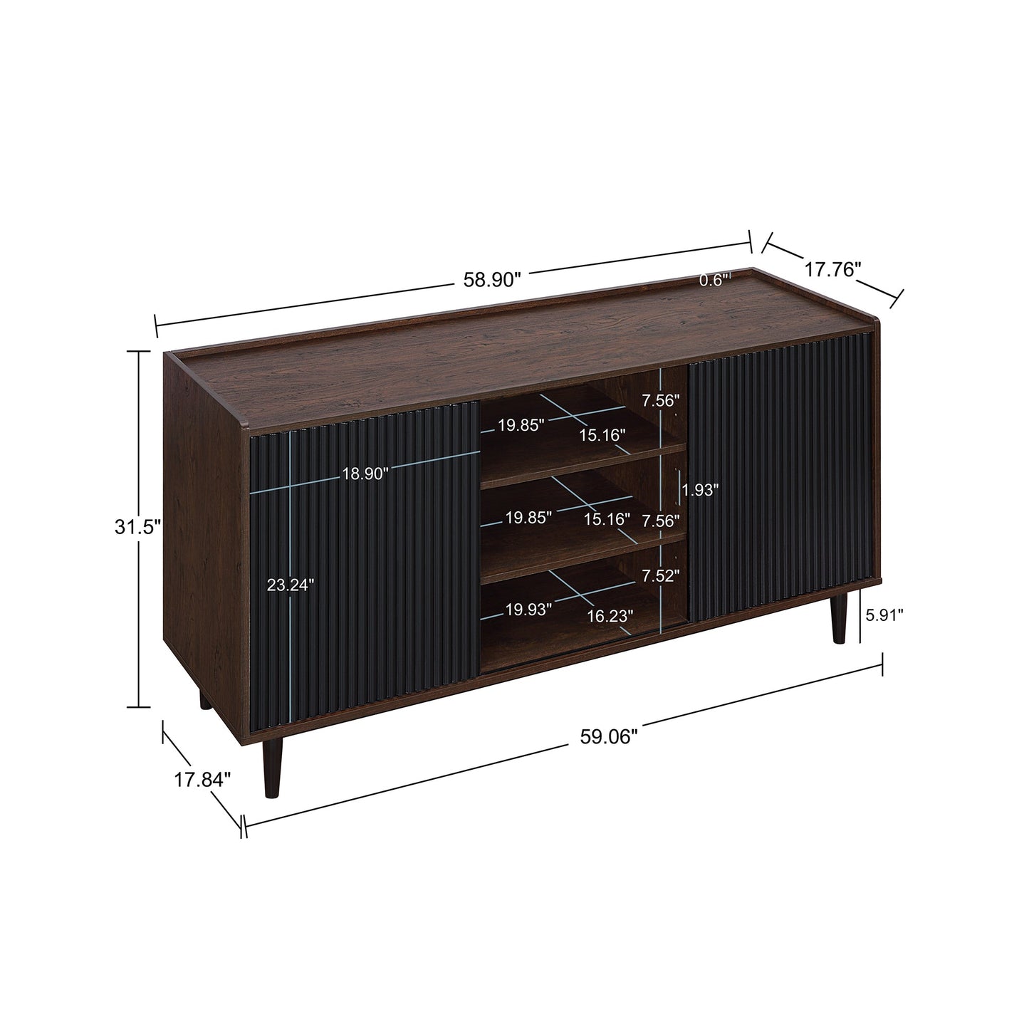 Duane 59" Fluted Sideboard