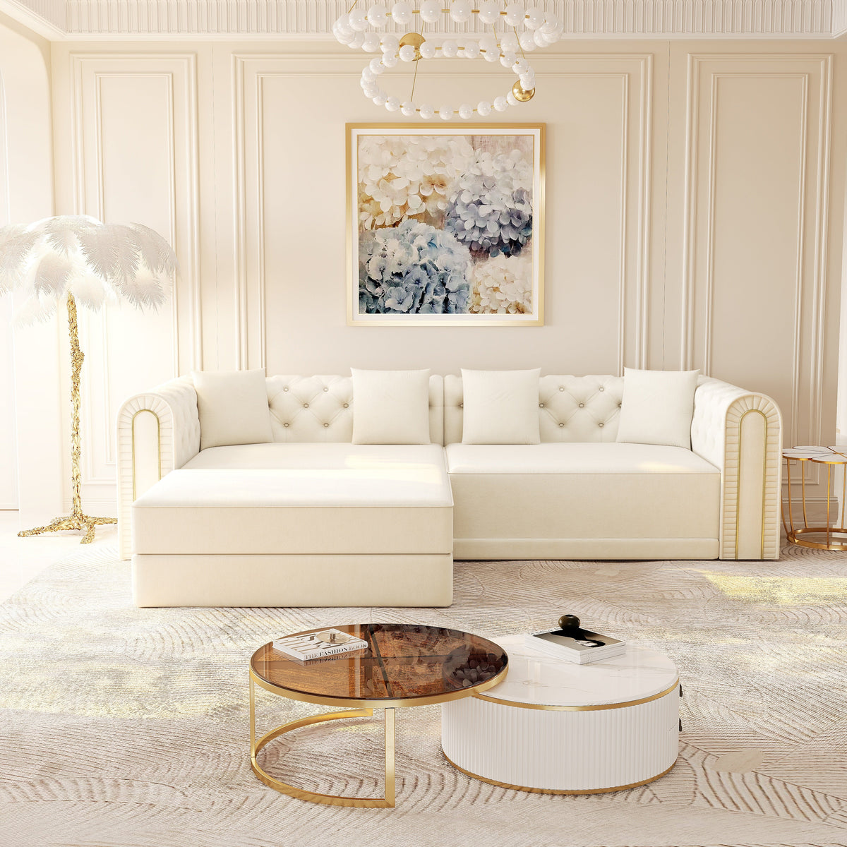90.6" 3-in-1 Convertible Sleeper Sofa