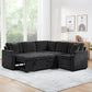 L-shaped Sectional Sofa Bed with Hidden Storage