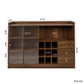 Sideboard With 2 Sliding Striped Glass Doors