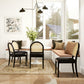 Panama 18.5" Curved Resin Cane Rattan Side Dining Chair Set of 2