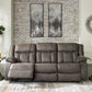 First Base - Reclining Sofa - Gunmetal