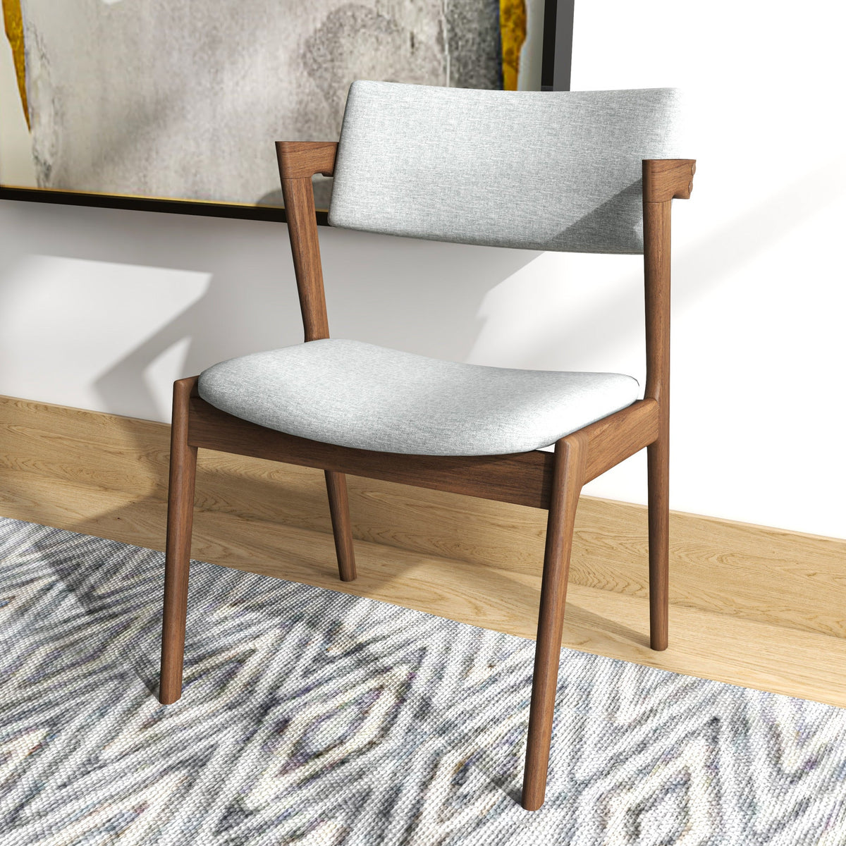 Edwin Light Gray Fabric Dining Chair Set of 2
