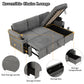 Convertible L Shaped Sofa Couch With Storage, Cup Holders, USB Ports - view 17