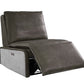 Metier - Power Motion Recliner - Gray Top Grain Leather & Aluminum