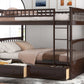 Full Over Full Bunk Bed with Drawers, Convertible Beds