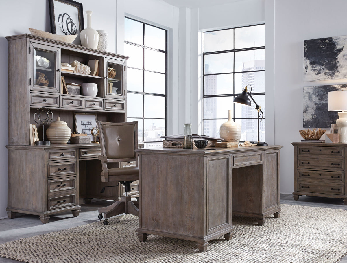 Lancaster - Credenza With Hutch - Dove Tail Gray
