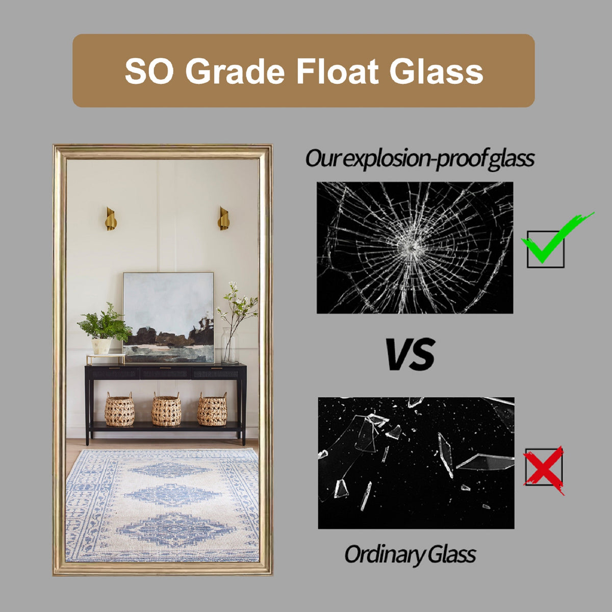 Gold Full Length Floor Mirror