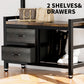 33.1" Wide Hall Tree with 2 Movable Drawers and Shoe Storage