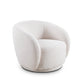 Swivel Accent Chair in Boucle Fabric Upholstered Barrel Chair