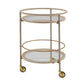 Round Bar Cart with Tempered Glass Shelves