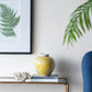 Decorative Yellow and White Accent Vase