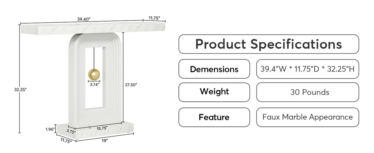 Modern Console Table with Geometric Base