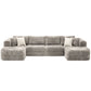 Modular Sectional Sofa, Boneless Couch With 2 Movable Ottomans - view 4