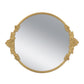 19x16 Round Mirror Tray with Gold Frame