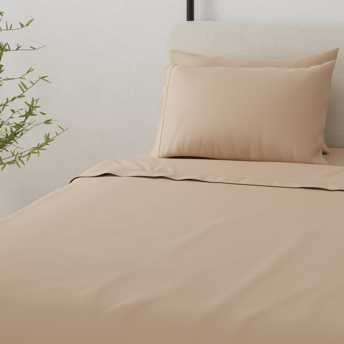 Omne Sleep 4-Piece Khaki Brushed Microfiber Twin XL Hypoallergenic Sheet Set