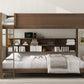 Queen over Queen Bunk Bed with Storage Cabinets and USB Ports