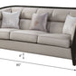 Zemocryss - Sofa With 3 Pillows - Beige Fabric