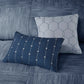 7 Piece Printed Seersucker Comforter Set Navy King