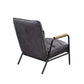 Nignu - Accent Chair - Gray Top Grain Leather & Matt Iron