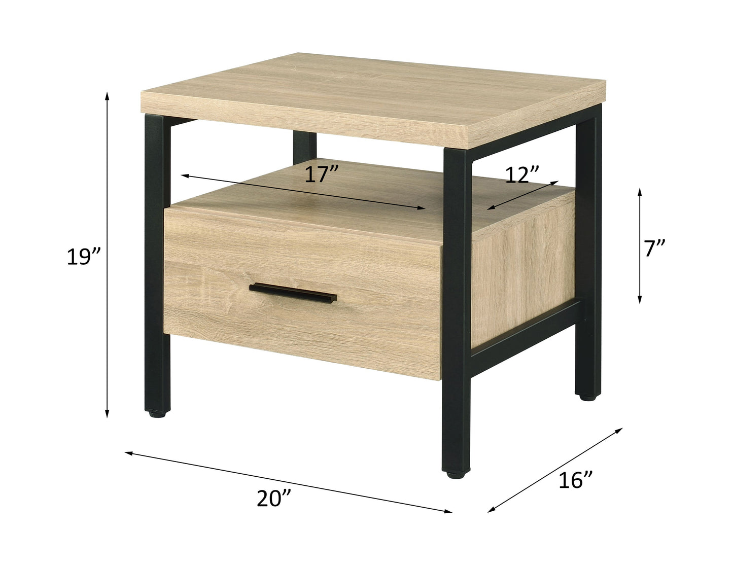 Yawan Storage Drawer Table