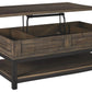Johurst - LIFT TOP COCKTAIL TABLE - Grayish Brown