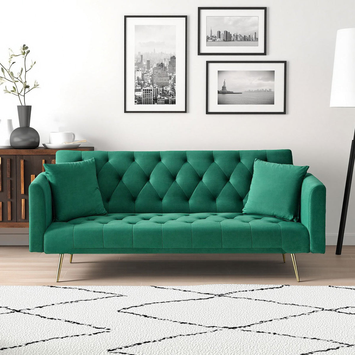 71 Inch Convertible Love Seat Sofa, American Retro