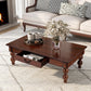 Rectangular Wooden Coffee Table with Storage Drawer