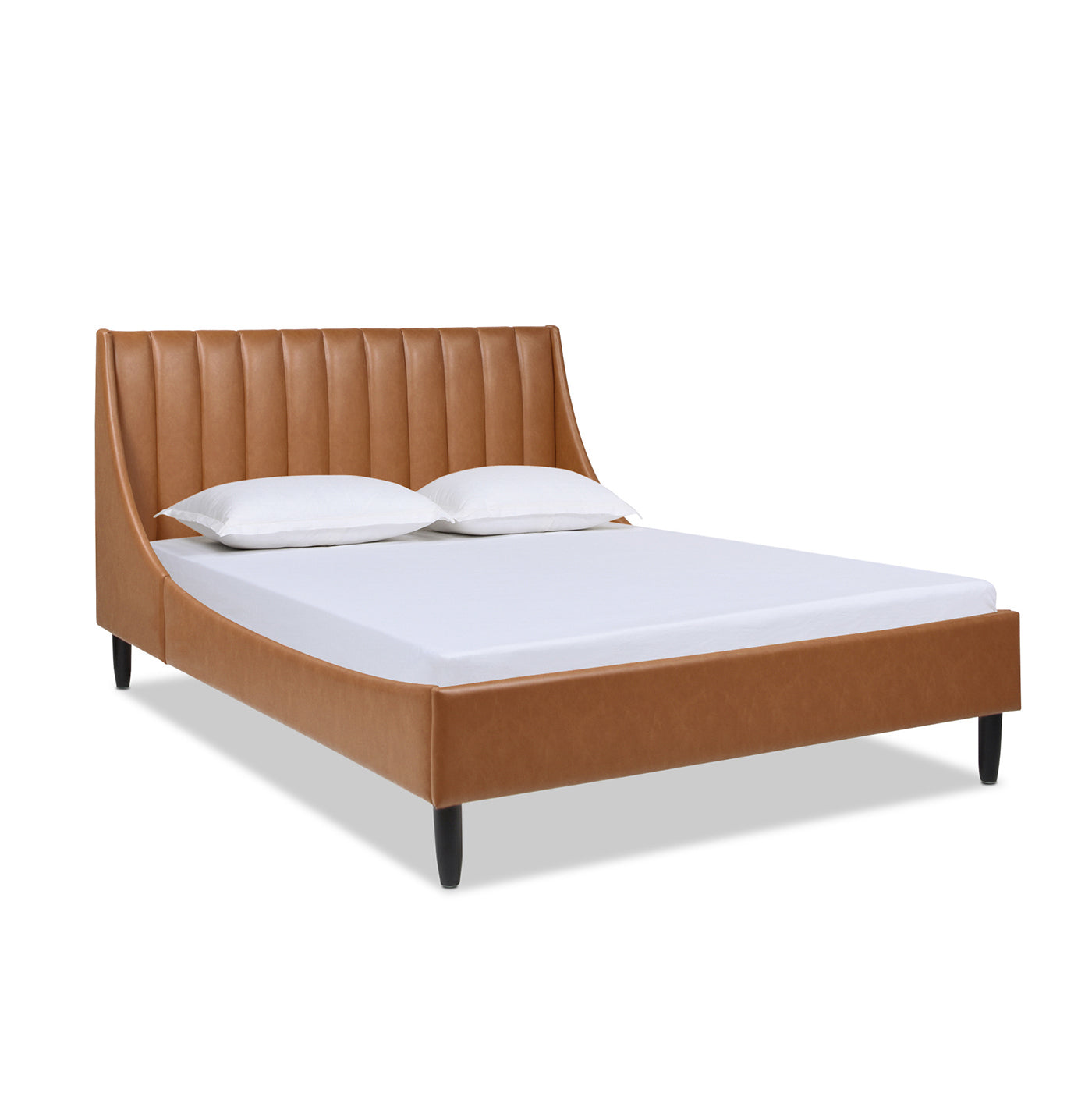Aspen Vertical Tufted Modern Headboard Platform Bed Set, Queen