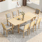 Topmax - Rustic Extendable Dining Table Set With Removable Leaf, 6 Upholstered Armless Dining Chairs And 2 - view 12