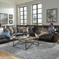 Como - 5 Piece Italian Leather Match Reclining Sectional