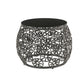 Hikre - Patio Lounge Chair & Side Table - Clear Glass, Charcoal Fabric & Black Wicker