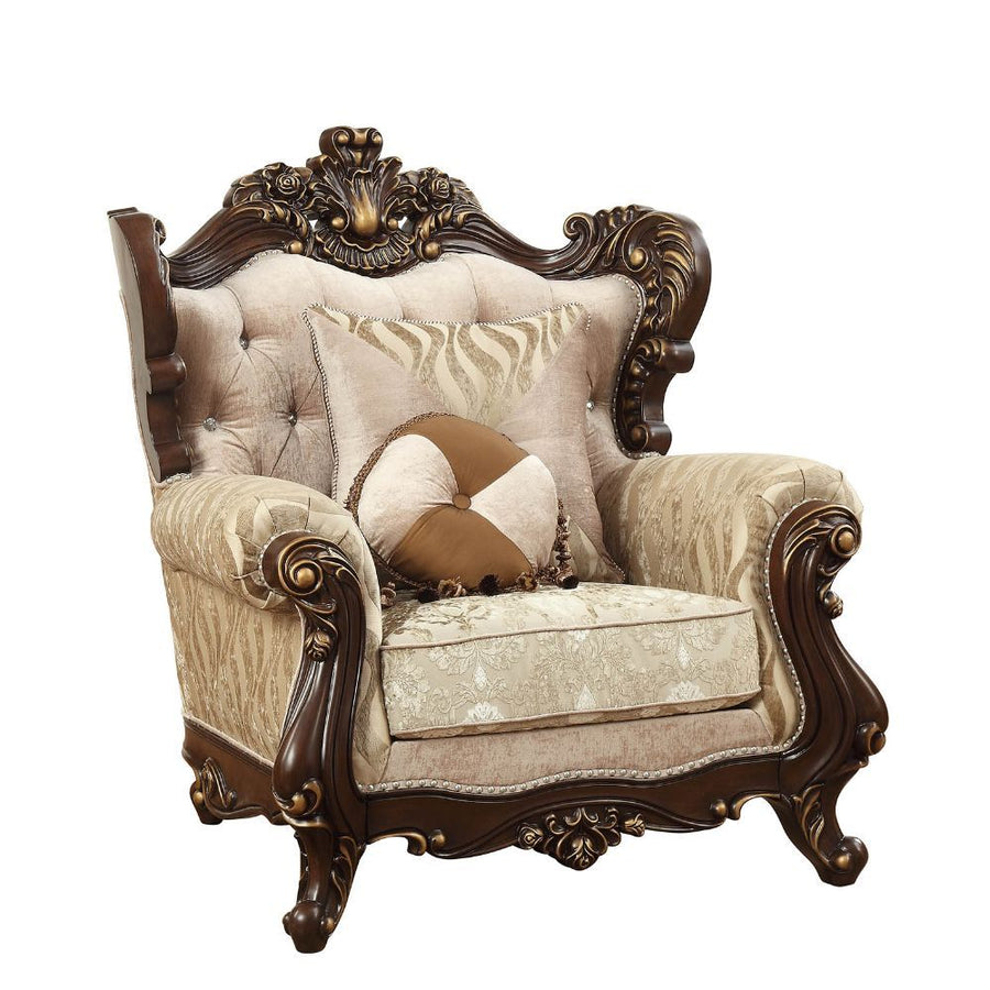 Shalisa - Chair With 2 Pillows (Same Lv01587) - Fabric & Walnut