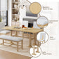 Topmax - 6 Piece Farmhouse Extendable Dining Table Set Trestle Kitchen Table Set With Removable Leaf And - view 12