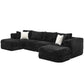 Modular Sectional Sofa, Boneless Couch With 2 Movable Ottomans - view 25