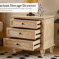 28" Wood Nightstand with Charging Station