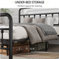 Metal Full Size Bed Frame with Headboard and Under Bed Storage