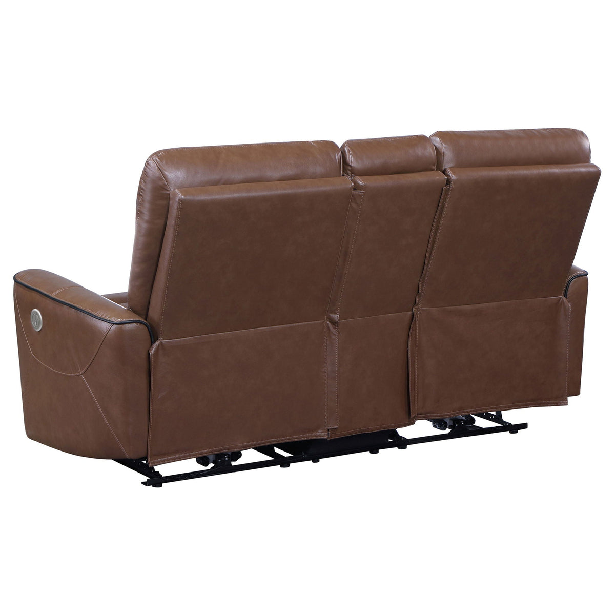 Greenfield Upholstered Power Reclining Loveseat Saddle Brown - view 7